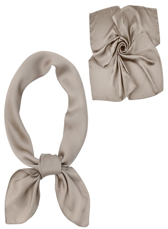 EIysee 70x70cm Solid Color Scarf-Satin Silk Head Scarf for Women Men Vintage Bandanas Satin Hair Scarf Silk Wrap (Pure camel-70cm) - Image 1